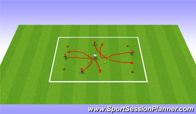 Football/Soccer Session Plan Drill (Colour): Catch me if you can