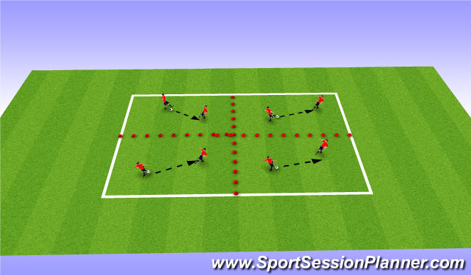 Football/Soccer Session Plan Drill (Colour): Pairs in squares