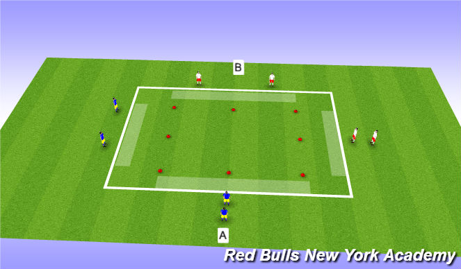 Football/Soccer Session Plan Drill (Colour): 2 v 1 Handball