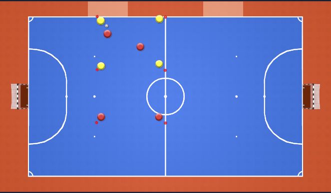 Fútbol Sala Ejercicio del Plan de Sesiones (Color): 4v2+2 Defending Principles Warm Up