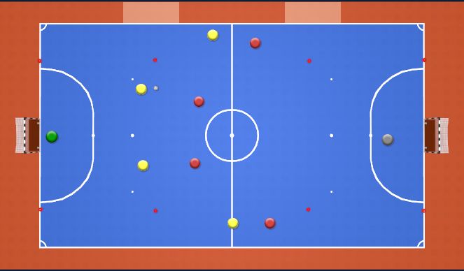 Futsal Session Plan Drill (Colour): 4v4 Block Practice