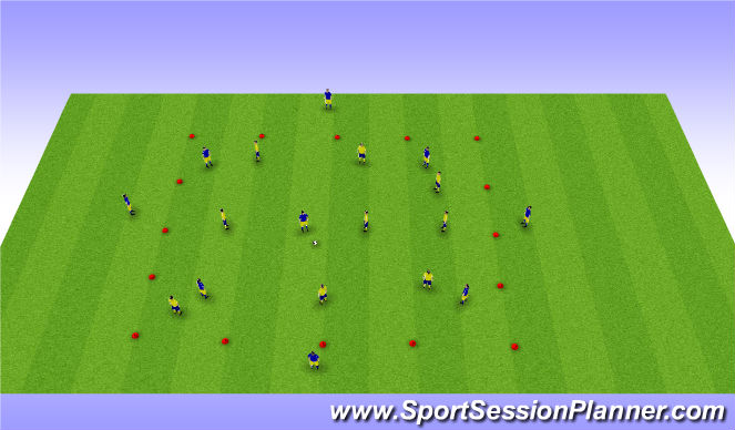 Football/Soccer Session Plan Drill (Colour): 8v8 Posession