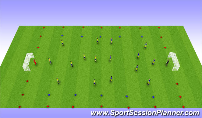 Football/Soccer Session Plan Drill (Colour): 9v9 Wide Play