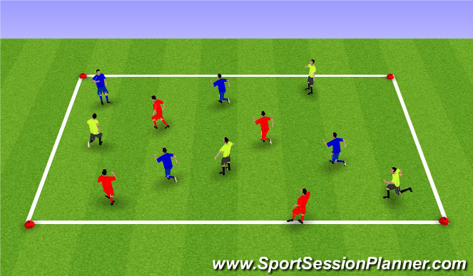 Football/Soccer Session Plan Drill (Colour): 4v4+4
