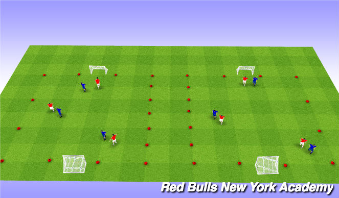Football/Soccer Session Plan Drill (Colour): 3v3 Tournament, 2 Touch