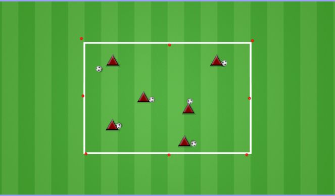 Fútbol Ejercicio del Plan de Sesiones (Color): GRID DRIBBLE