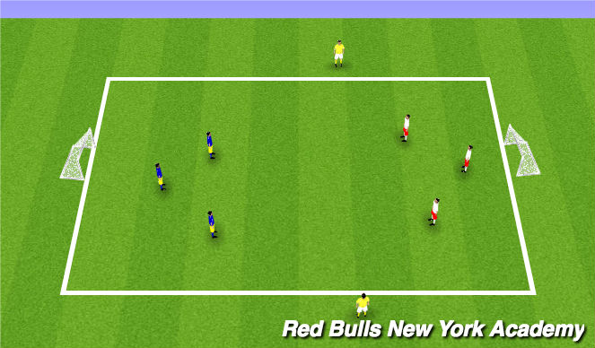 Football/Soccer Session Plan Drill (Colour): Main 3v3 +2