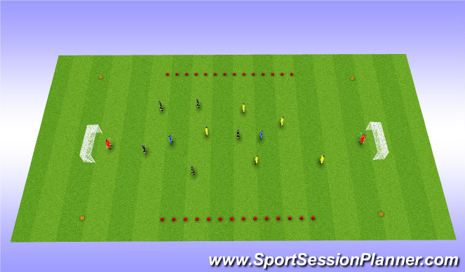 Football/Soccer Session Plan Drill (Colour): Scrimmage with 2 neutrals