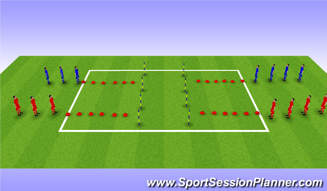 Football/Soccer Session Plan Drill (Colour): Step 1 Dynamic Stretching