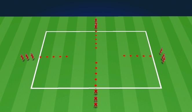 Football/Soccer Session Plan Drill (Colour): 4 line warm up
