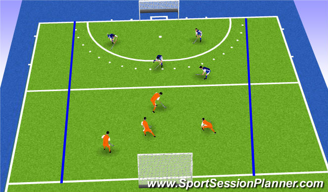Hockey Session Plan Drill (Colour): Numbers Mini Match