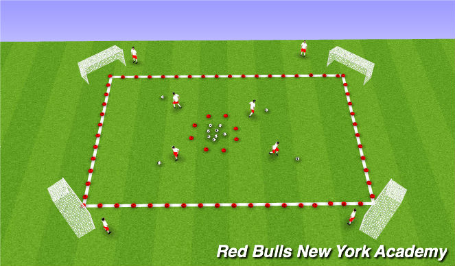 Football/Soccer Session Plan Drill (Colour): Space Treasure Hunt