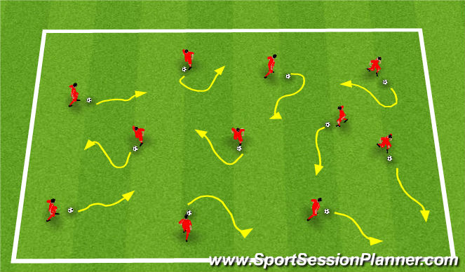 Football/Soccer Session Plan Drill (Colour): Warm Up