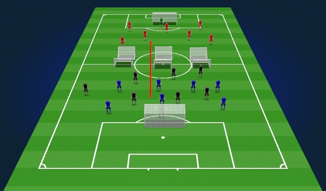 Football/Soccer Session Plan Drill (Colour): Match in 7v7 form