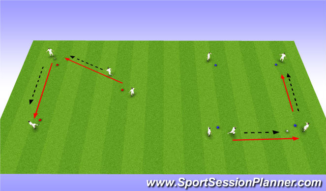 Football/Soccer Session Plan Drill (Colour): Passing Triangle or Square