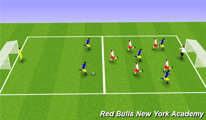 Football/Soccer Session Plan Drill (Colour): 6v6 Conditioning Game (Overload Fitness)