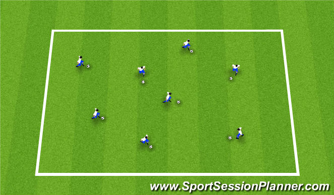 Football/Soccer Session Plan Drill (Colour): Drible and Moves