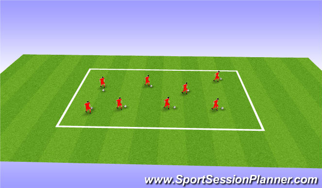Football/Soccer Session Plan Drill (Colour): Dribbling