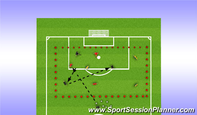 Football/Soccer Session Plan Drill (Colour): 2 Squads vs 1