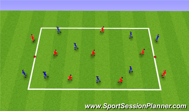 Football/Soccer Session Plan Drill (Colour): 6v6+4 Possession
