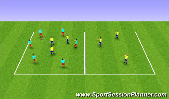 Football/Soccer Session Plan Drill (Colour): Pressing & Transition 1