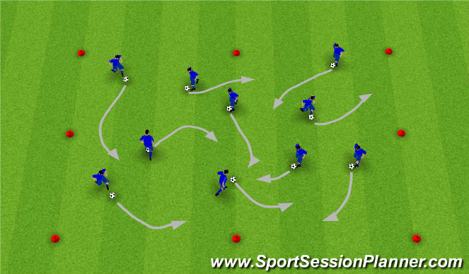 Football/Soccer Session Plan Drill (Colour): Ball Mastery