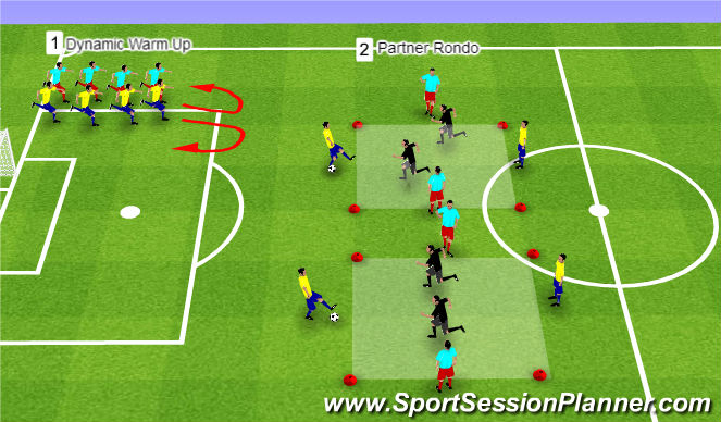 Football/Soccer Session Plan Drill (Colour): Warm Up