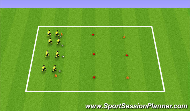 Football/Soccer Session Plan Drill (Colour): Technical Warm up