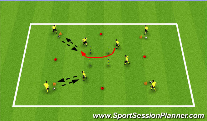 Football/Soccer Session Plan Drill (Colour): Workers and Servers