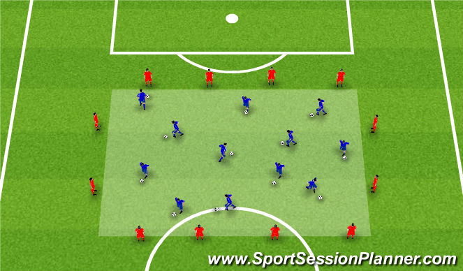 Football/Soccer Session Plan Drill (Colour): Dribble Box