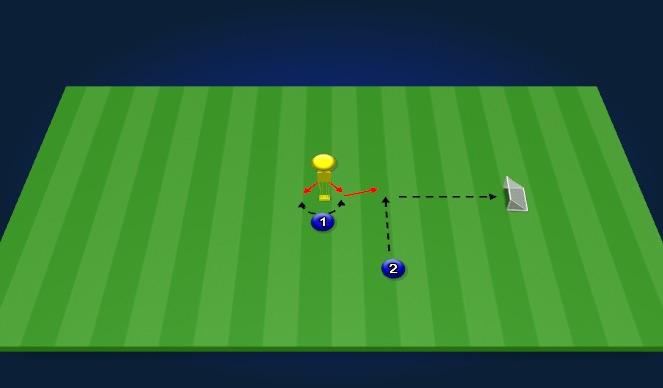 Football/Soccer Session Plan Drill (Colour): Passing Warmup - 1 touch around Mann. Find mini goal