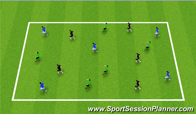 Football/Soccer Session Plan Drill (Colour): GU15: 3 team Possession Game