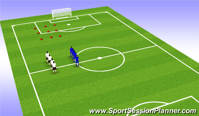Football/Soccer Session Plan Drill (Colour): warm up and tic tac toe