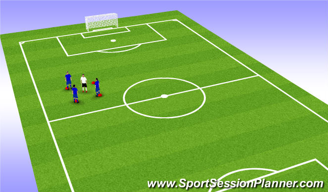Football/Soccer Session Plan Drill (Colour): 3v1 possesion