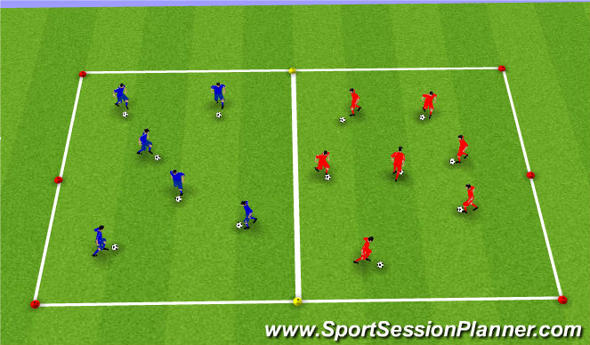 Football/Soccer Session Plan Drill (Colour): Ball Mastery