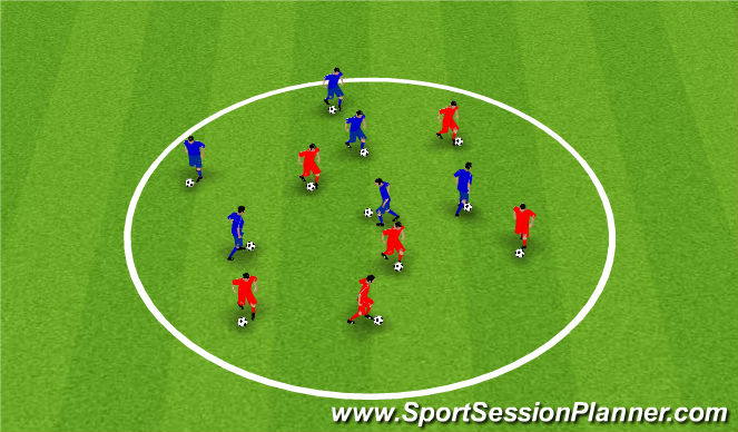 Football/Soccer Session Plan Drill (Colour): Ball mastery