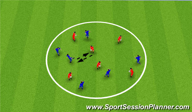 Football/Soccer Session Plan Drill (Colour): Ball mastery - Serve & pass