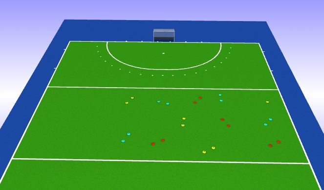 Hockey Session Plan Drill (Colour): Station 1: Crazy Gates