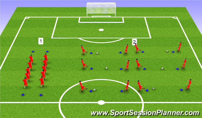 Football/Soccer Session Plan Drill (Colour): Warm Up
