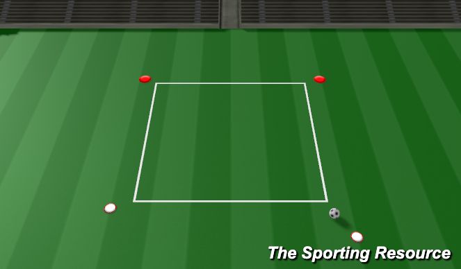 Football/Soccer Session Plan Drill (Colour): Passing Warmup - Square