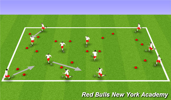 Football/Soccer Session Plan Drill (Colour): Warm-up