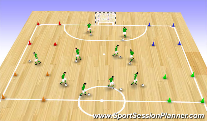 Futsal Session Plan Drill (Colour): Warming Up