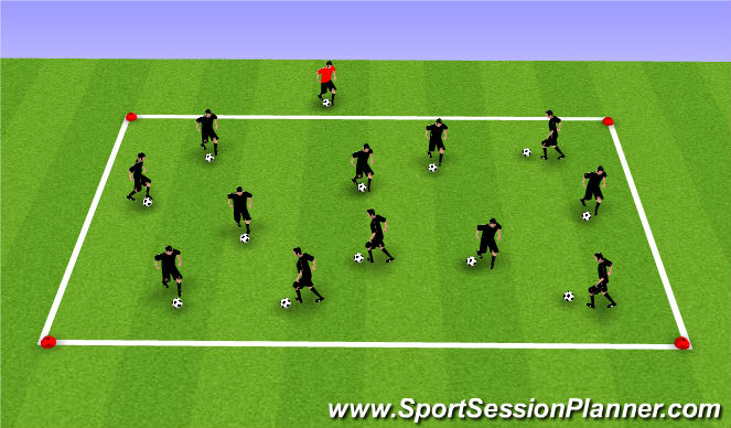 Football/Soccer Session Plan Drill (Colour): Ball mastery 1