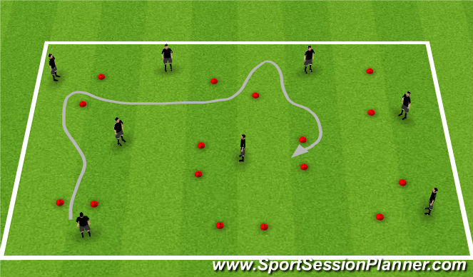 Football/Soccer Session Plan Drill (Colour): WU: Running gates