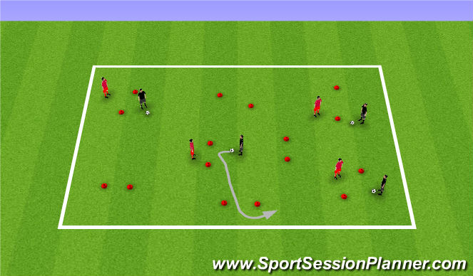 Football/Soccer Session Plan Drill (Colour): CG: 'Cat versus Mouse'