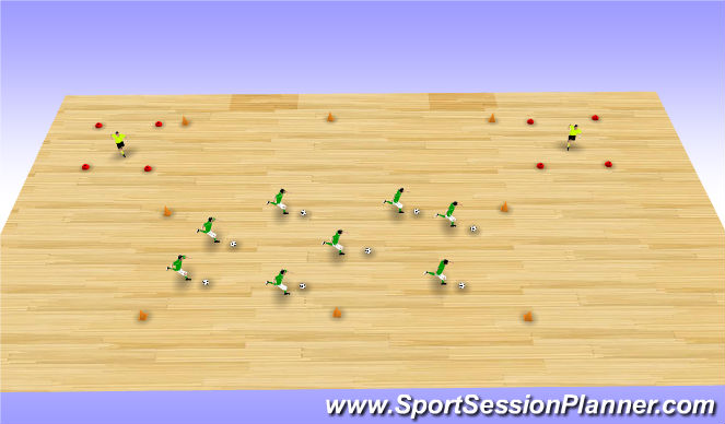 Futsal Session Plan Drill (Colour): Warm up