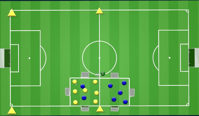Football/Soccer Session Plan Drill (Colour): warm up and tech