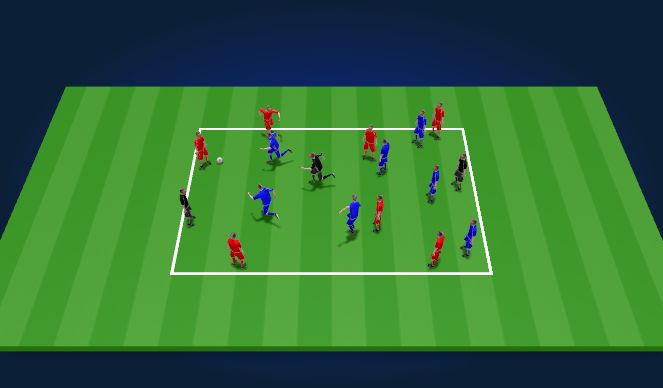 Football/Soccer Session Plan Drill (Colour): PP 7v7+3