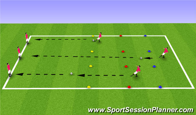 Football/Soccer Session Plan Drill (Colour): Pass in pairs