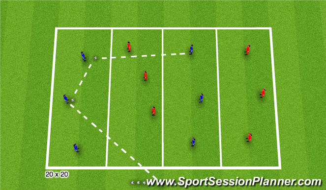 Football/Soccer Session Plan Drill (Colour): Skill 1